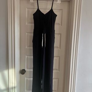 Vuori Black Women's Jumpsuit with White Drawstring